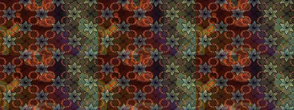 Noel ve yeni yıl moda baskıları için tatil tasarımı. Raster illüstrasyonu. Kahverengi ve yeşil kar taneleri. Kar tanelerinin soyut arkaplanlı Noel deseni.