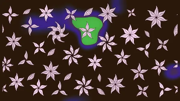 Küçük çiçekteki sevimli çiçek deseni. Raster illüstrasyonu. Kahverengi renklerde. Raster deseni. Soyut çiçek çizim kalıbı arkaplanı.