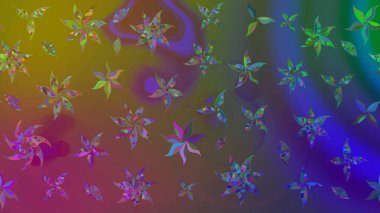 Raster Çiçek İllüstrasyonu güzel tekstil. Kahverengi renkli etnik çiçeklerle zarif bir eskiz deseni..