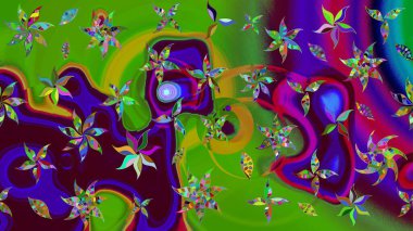 Renkli Bahar Teması eskiz kalıbı. Eskiz klasiği. Raster Şirin kumaş deseni. Düz Çiçek Elementleri Tasarımı.