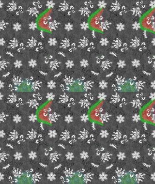 Renkli Bahar Teması eskiz kalıbı. Eskiz klasiği. Düz Çiçek Elementleri Tasarımı. Raster Şirin kumaş deseni.