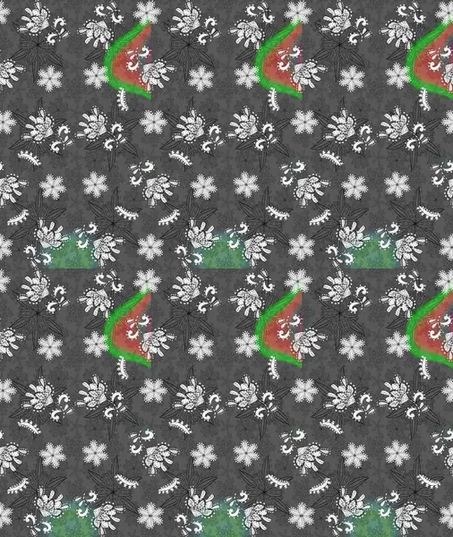 Renkli Bahar Teması eskiz kalıbı. Eskiz klasiği. Düz Çiçek Elementleri Tasarımı. Raster Şirin kumaş deseni.