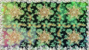 Raster oryantal süs. Geleneksel klasik altın desen. Barok tarzında kusursuz bir doğulu süsü. Altın elementlerle gri renklerde altın desen.