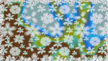 Raster illüstrasyonu. Çiçekli, suluboya desenli kusursuz çiçek deseni. Düz Çiçek Elementleri Tasarımı. Mavi renkli çiçekler. Renkli Bahar Teması Kusursuz Arkaplan.