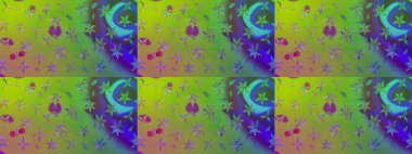 Tekrarlayan çiçek arkaplanı, zarif yeşil çiçek duvar kağıdı. Yeşil renkler üzerine çiçek desenli çizimler, el yapımı papatyalar, papatyalar..