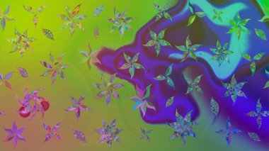 Sevgililer günü ve tebrik kartı konsepti için şık bir davetiye. Yeşil renkte manzaralı çiçek deseni. Çiçek kompozisyonu, el boyası, hassas şablon. Üst görünüm, yumuşak biçim.