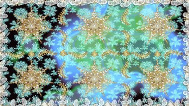 Kusursuz klasik raster mavisi ve altın desenli. Geleneksel oryantasyon süsü. Klasik vintage arkaplan.