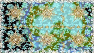 Noel, kar tanesi, yeni yıl. Tarafsız renklerde, altın elementlerle kusursuz klasik desen. Tarafsız renklerde altın desenli altın elementler.