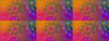 Kahverengi çiçekli eskiz deseni, suluboya çiçek deseni, sevimli çiçek, duvar kağıdı, kart veya kumaş için fayanslı. Raster - stok.