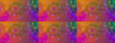 Küçük bir çiçekte eskiz deseni. Hoş bir çiçek geçmişi var. Raster illüstrasyonu. Güzel kumaş deseni.