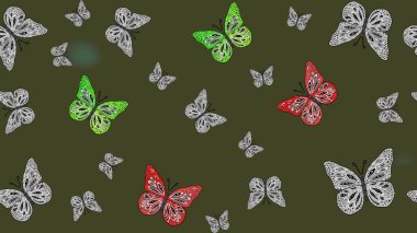 Moda tarzı. Tekstil ve kumaş için komik kelebek deseni. Kelebek, kanat, neon renkli yaratıcı raster arka plan. Kızlar, erkekler, elbiseler, duvar kağıtları için soyut çizim kalıbı.