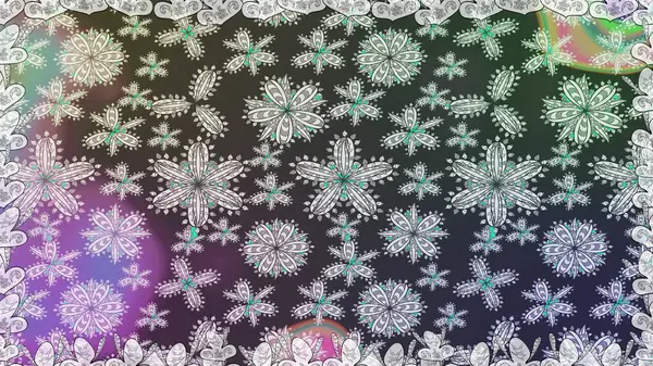 Düz Çiçek Elementleri Tasarımı. Renkli Bahar Temalı Kusursuz Arkaplan. Gri renkli çiçekler. Güzel çiçek deseni..