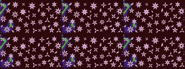 Kahverengi renkli çiçekler. Hediye ambalaj kağıdı, tebrik kartları, posterler ve pankart tasarımı. Raster düz çiçek çizim deseni.