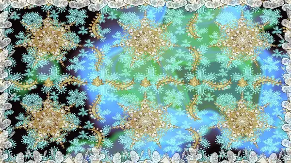 Kusursuz klasik raster mavisi ve altın desenli. Geleneksel oryantasyon süsü. Klasik vintage arkaplan.