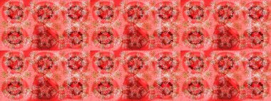 Yeni yıl kar tanesi. Pembe, kırmızı ve turuncu renklerde şirin soyut kar tanesi raster tasarımı. Düz kar karalama ikonları, kar taneleri silueti Noel afişi için, kartlar.