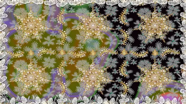 Kış kar dokusu duvar kağıdı. Gri renkli altın kar taneleri. Noel altın kar tanesi kusursuz desen. Sembol tatili, yeni yıl kutlaması, altın desenler..