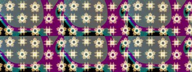 Raster resim. Raster kar taneleri desen. Renkli arka plan üzerinde raster sevimli kar taneleri.