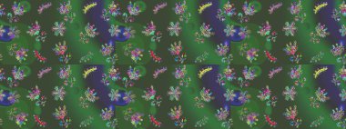 Snowflakes desen. Raster kar taneleri arka plan. Kar tanesi renkli desen. Renk arka plan üzerinde izole soyut kar taneleri ile düz tasarım. Raster illüstrasyon.