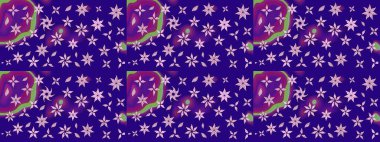 Düz Çiçek Elementleri Tasarımı. Renkli Bahar Teması eskiz kalıbı. Raster..