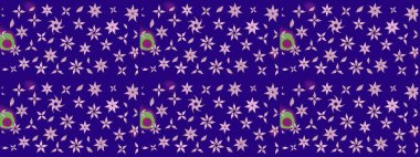 Küçük renkli çiçekler. Moda baskıları için zarif bir şablon. Küçük çiçekte güzel bir desen. Motley illüstrasyonu. Mavi çiçekli bahar çiçekleri.