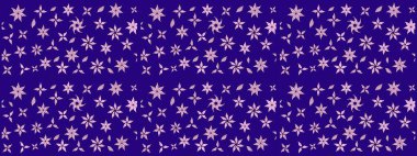 Çocuksu tasarım. Tekstil, kumaş, ambalaj, hatıra defteri için hoş bir çiçek arkaplanı. Elle çizilmiş çiçek desenli Raster çizimi. Mavi arkaplanda.