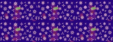 Çiçek duvar kağıdı. Çizim kalıbı. Hint süsü. Renkli süs kenarı. Mavi renklerde. Raster illüstrasyonu.