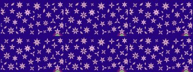 Modern çiçek arkaplanı. Parlak renkli çiçekleri ve mavi yaprakları olan harika bir çiçek deseni. Moda baskıları için zarif bir şablon. Halk stili.