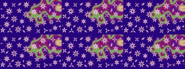 Çiçek desenli eskiz. Mavi renkli çiçekler. Düz Çiçek Elementleri Tasarım Raster illüstrasyonu. Renkli Bahar Teması çizim şablonu.