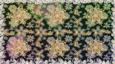 Barok tarzında kusursuz bir doğulu süsü. Gri renklerdeki altın elementler. Geleneksel klasik raster altın pürüzsüz desen.