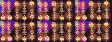 Raster kahverengi, mor ve sarı kar tanelerinden izole edilmiş. Güzel bir kış süsü. Renkli kar taneleri Raster illüstrasyonu.