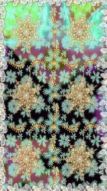 Kusursuz çiçek deseni. Tarafsız renklerde grafiksel modern. Duvar kâğıdı barok, İspanyol kumaşı. Kusursuz raster arkaplanı.