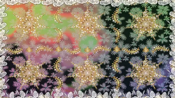 Kusursuz klasik altın desen. Gri renkli ve altın elementli altın desenli. Raster geleneksel oryantasyon süsü.