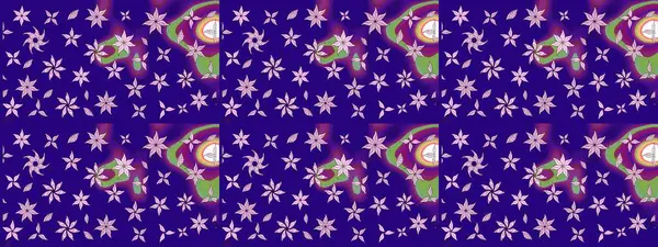 Mavi renkli çiçekler. Hediye ambalaj kağıdı, tebrik kartları, posterler ve pankart tasarımı. Raster düz çiçek çizim deseni.