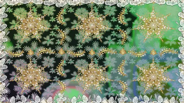 Klasik raster şablonu. Gri ve altın desenli. Tekrarlayan ögelerle kusursuz soyut arkaplan.