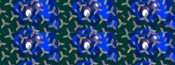 Kar tanesi rengarenk desen. Soyut kar taneleri arkaplanda izole edilmiş düz dizayn. Raster kar taneleri arka planda. Kar taneleri deseni. Raster illüstrasyonu.