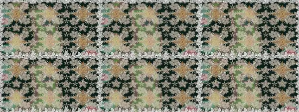 Raster Çiçek İllüstrasyonu güzel tekstil. Gri renkli etnik çiçeklerle kusursuz bir desen..