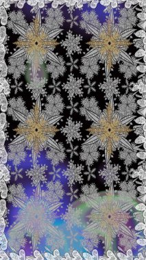 Kusursuz çiçek deseni. Gri renkli çiçekler. Raster illüstrasyonu. Raster illüstrasyonu. Asya tekstil tarzında.