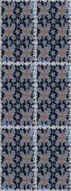 Çiçek deseni. Raster illüstrasyonu. Gri renkli çiçekler. Gri renklerde çiçeksiz. Şatafatlı bahar bahçesi dokusu.