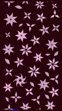 Küçük çiçekteki sevimli çiçek deseni. Kahverengi renkli çiçekler. Raster illüstrasyonu.