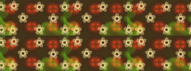 Raster kusursuz. Güzel kumaş deseni. Çiçek deseni. Renkli Bahar Temalı Kusursuz Arkaplan. Düz Çiçek Elementleri Tasarımı.