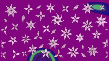 Suluboya, elle çizilmiş. Eskiz arkaplan modeli. Raster hisseleri. Mor üzerine çiçekler.