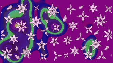 Raster illüstrasyonu. Şirin çiçek elementleri. Düz Çiçek Elementleri Tasarımı. Renkli Bahar Teması eskiz kalıbı. Çizim deseni Modaya uygun kumaş deseni.