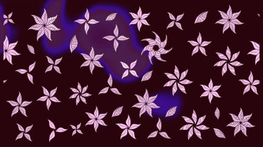 Kahverengi renkli etnik çiçeklerin olduğu zarif bir eskiz modeli. Raster Çiçek İllüstrasyonu güzel tekstil..