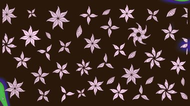 Çiçekli karalama şeklinde Raster çiçek deseni. Kahverengi renkli çiçekler. Nazik, narin çiçek arkaplanı.