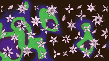 Kahverengi renkli çiçekler. Raster illüstrasyonu. Küçük çiçekte sevimli çiçek deseni var..