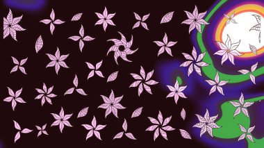 Kahverengi çiçekli eskiz deseni, suluboya çiçek deseni, sevimli çiçek, duvar kağıdı, kart veya kumaş için fayanslı. Raster - stok.