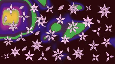 Güzel eskiz şekli. Güzel kumaş deseni. Yazdır. Raster çiçekli arka plan. Düz Çiçek Elementleri Tasarımı. Renkli Yaz Teması çizim şablonu.