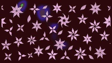 Renkli Bahar Teması eskiz kalıbı. Çiçeksel fantezi tasarımı ve parlak bir arka plan çizimi. Düz Çiçek Elementleri Tasarımı.