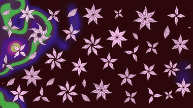 Organik motif arka planı. Raster illüstrasyonu. Ultraviyole kumaş deseni. Çizim deseni.