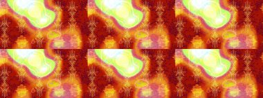 Kırmızı, turuncu ve sarı renklerde zarif çiçekli suluboya. Düz Çiçek Elementleri Tasarımı. Raster illüstrasyonu. Renkli Bahar Teması çizim şablonu.